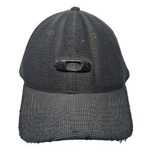 Oakley Logo Fitted Hat Black XL Classic Flex Stretch Solid Outdoor
